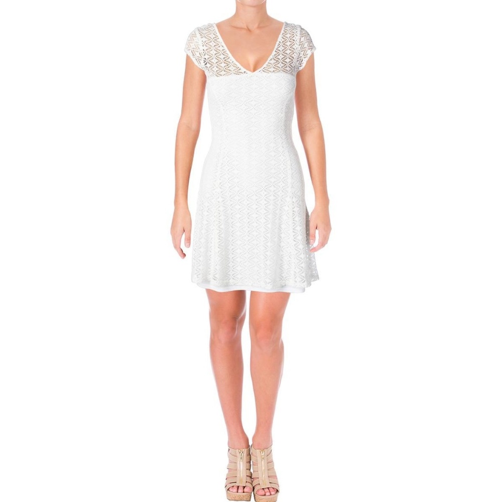 NWT Aqua Crochet V Neck Dress